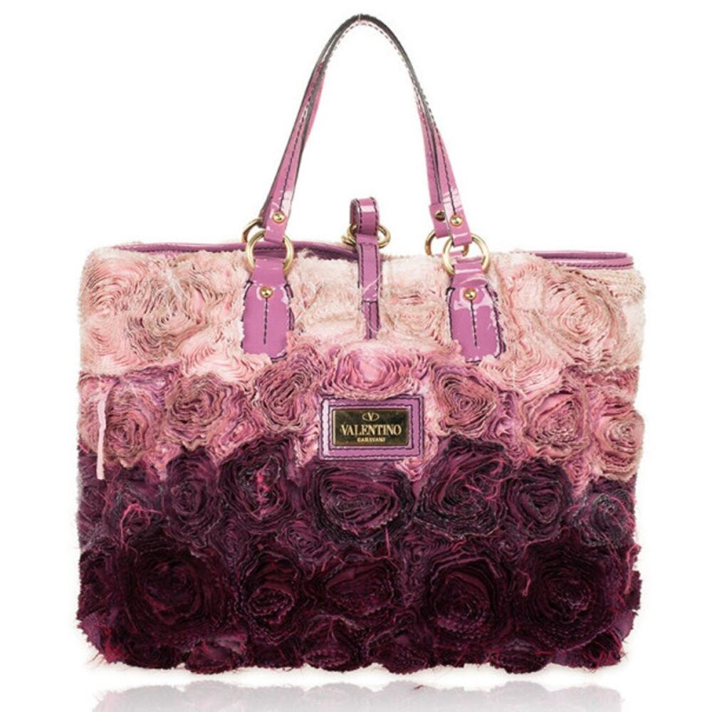 Valentino Garavani Purple Medium Rosier Tote